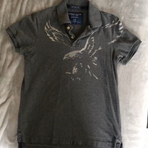 American eagle outfitters gray polo size small